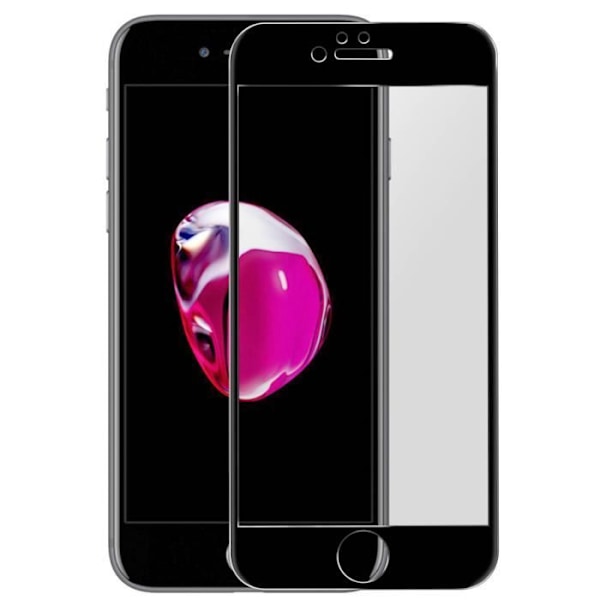 Näyttökalvo - AVIZAR - iPhone 7 ja 8 - 9H karkaistu lasi - Viistetty - Erittäin läpinäkyvä Transparent, svart