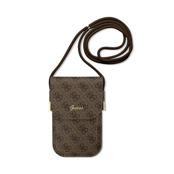 Guess 4G Metal Script Logo - Crossbody Phone Purse (brun)