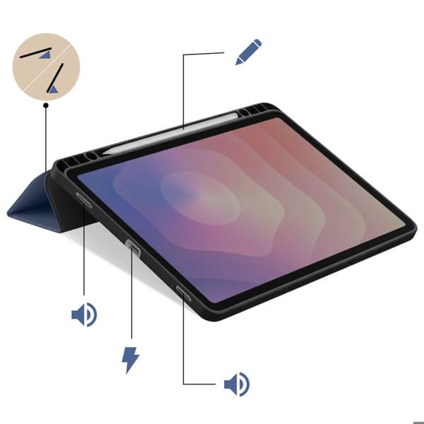 Etui til Galaxy Tab S11 med Trifold Støttefunktion Blå Blå