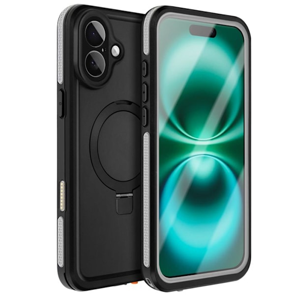 Coque för iPhone 16 Plus MagSafe Helvattentät IP68 Redpepper Svart Svart