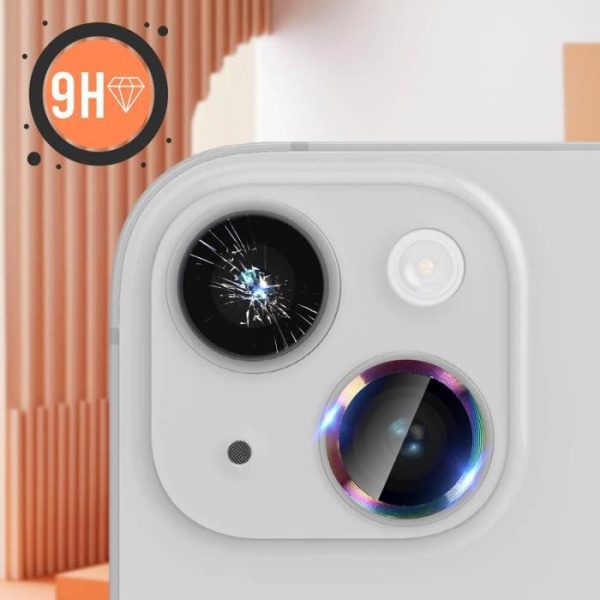 Kamerafilm iPhone 14 och 14 Plus Härdat glas 9H 0,4 mm Kontur flerfärgad
