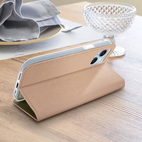 iPhone 14 Case Magneettinen Flip Card Teline Jalusta Function Rose Gold rosa guld