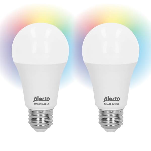 Alecto SMART-BULB10 2 - Smart LED pære med farve og WiFi - Sæt af 2 Vit