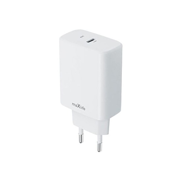 USB-C Oplader 30W PD QC Ultra Hurtig Maxlife Hvid Vit