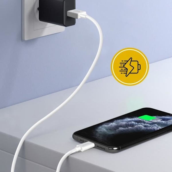 USB-Cable Lightning Lataus ja Nopeasynkronointi Inkax Valkoinen Vit