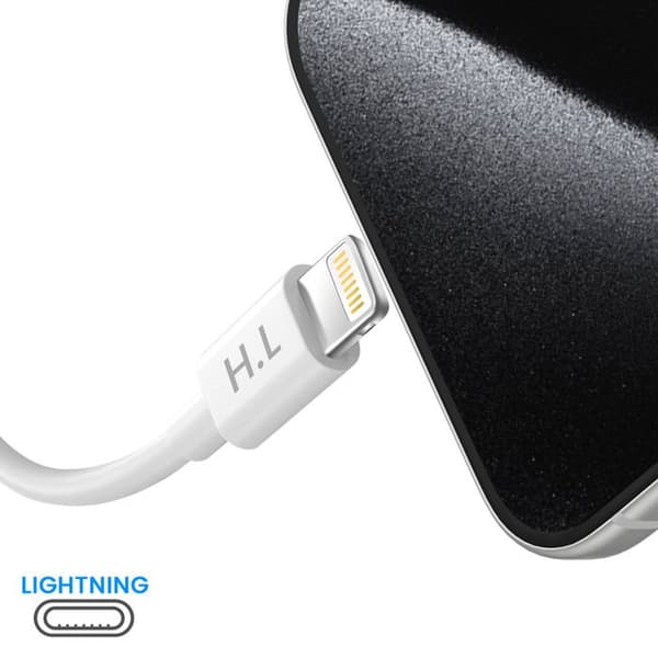 Lightning-kabel till USB-C 20W för iPhone / iPad Kompatibel Snabbladdning 2m Vit