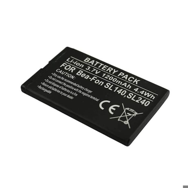 Afbatteri til Bea-Fon SL140 / SL240 3.7V 1200mAh Li-ion Sort Svart