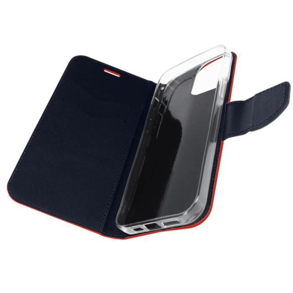 iPhone 14 Pro Max fodral Plånbok Korthållare Videostöd rött och blått
