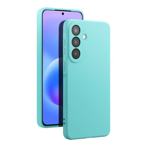 Silicone Soft-Touch cover til Galaxy A57 med turkis mikrofiberforing Blå