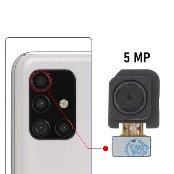 Takakamera Samsung Galaxy A51 5MP syvyysanturi Musta Svart