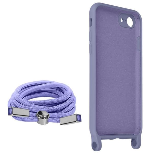 Coque - ADFØRE - iPhone 7, 8, SE 2020, 2022 - Semi-stiv - Halsrem - Lavendel Lavendel