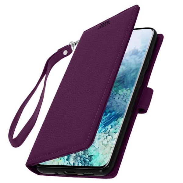 Housse för Samsung Galaxy S20 - AVIZAR - Folio-fodral - Lila - Silikon gel - Videostöd Lila