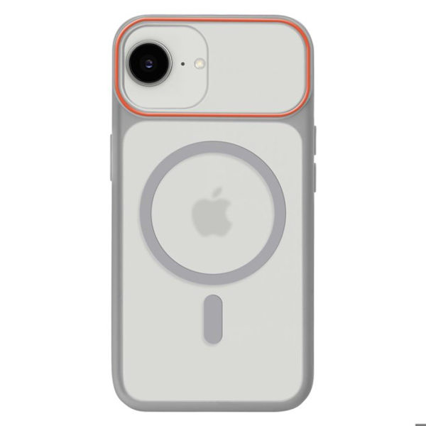 MagSafe-cover til iPhone 17, Bi-materiale beskyttelse, hård bagside, stødabsorberende, grå Grå