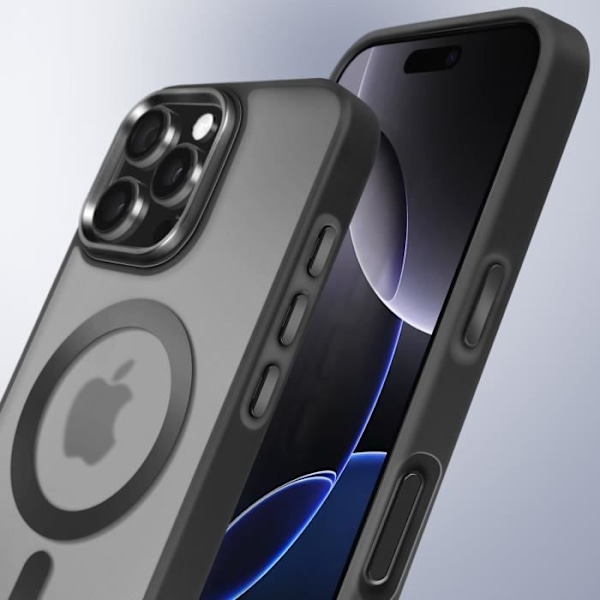 MagSafe-skal för iPhone 16 Pro Matt Frostad Baksida Svart Kant Svart