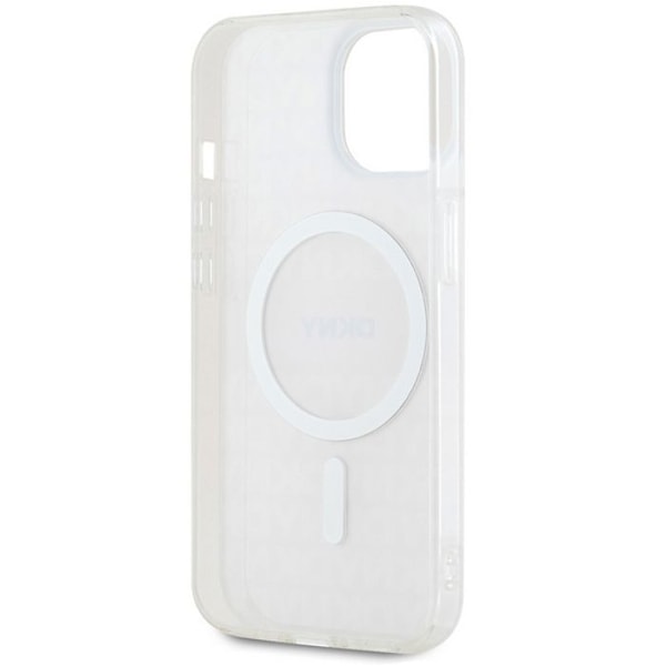 IPhone 15 - Kuori - DKNY IML DKNY IML Mono & Stripe MagSafe (DKHMP15SHRHSEP) - Vaaleanpunainen