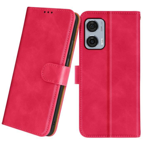 Fodral till Motorola Edge 50 Fusion - AVIZAR - Stabil plånbok för videohållare - Fuchsia Rosa