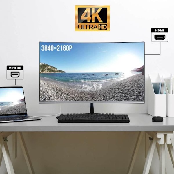 Mini DisplayPort - HDMI - Korkea 4K - 1.8m - Valkoinen - Ääniviestin ja videotallennus Vit