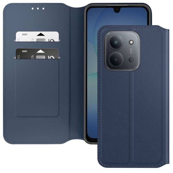 Plånboksfodral - AVIZAR - Xiaomi Redmi 15C - Blå - Magnetisk Stängning - Videostativ Blå