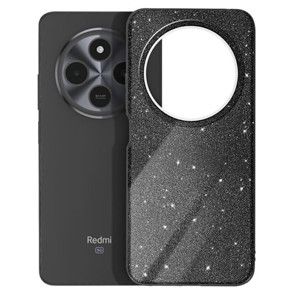 Glitter Skal för Xiaomi Redmi 14C Stöttålig Glittrande Svart Svart