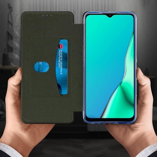 Fodral - AVIZAR - Oppo A5 2020 / A9 2020 - Rött eko-läder - Videostöd - Kortfack Röd