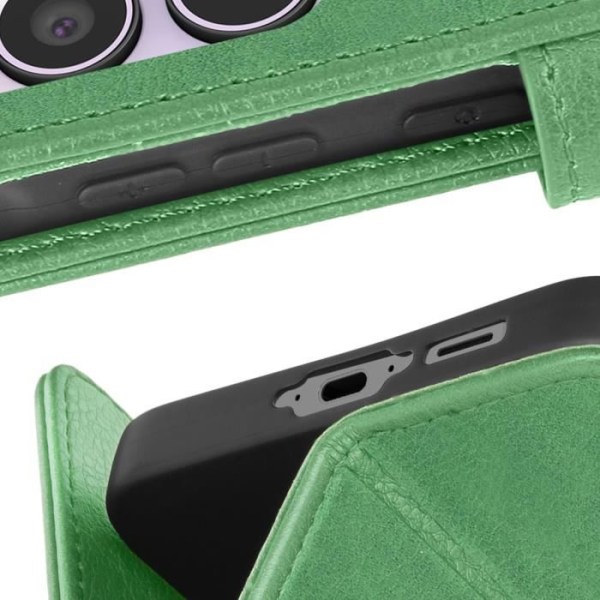 Etui til Samsung Galaxy A55 Flip Wallet og videoholder Grøn