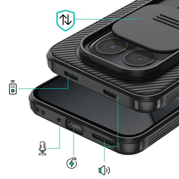 Cover til Redmi Note 15 Pro CamShield Pro med Skydelåg til Kamera Nillkin Sort Svart