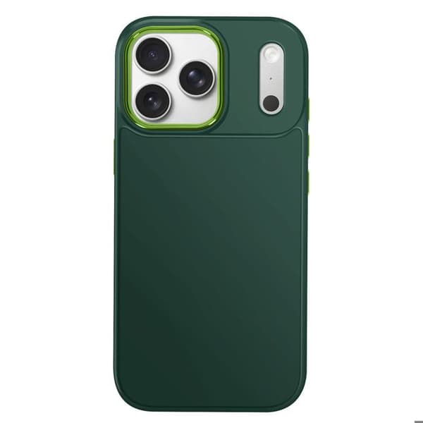 IPhone 17 Pro Max Matte Finish Case with Metallic Pine Green Camera Border Grön