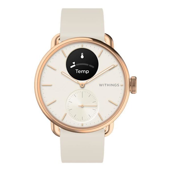 Connected Watch 38mm Health Monitoring Vattentät autonomi 30 dagar ScanWatch 2 Withings Rose Champagne Rosa