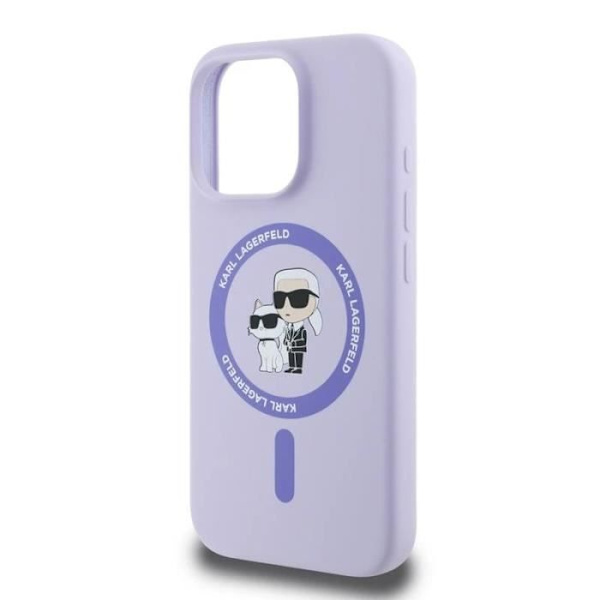 Coque - Karl Lagerfeld - iPhone 16 Pro - Nestemäinen silikoni - MagSafe - Violet Lila