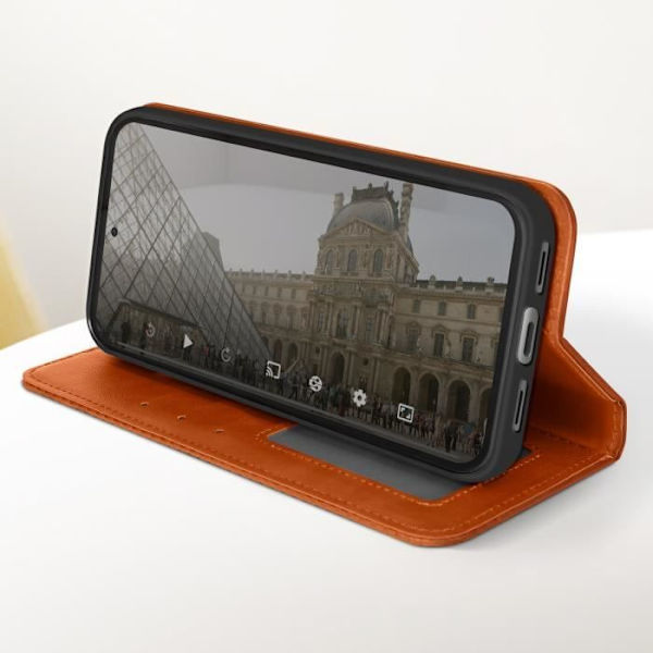 Etui til Google Pixel 8 - AVIZAR - Geo Collection - Skakternet mønster - Brun kastanj