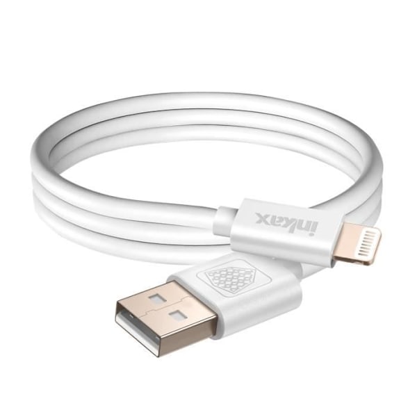 USB-Cable Lightning Lataus ja Nopeasynkronointi Inkax Valkoinen Vit