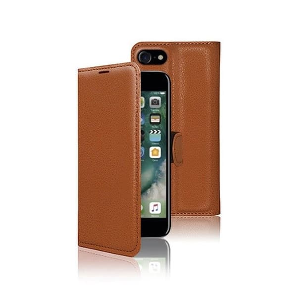 Pungetui - ZANAÉ - iPhone 7/8/SE - Brun - Fuld beskyttelse - Plads til kort brun