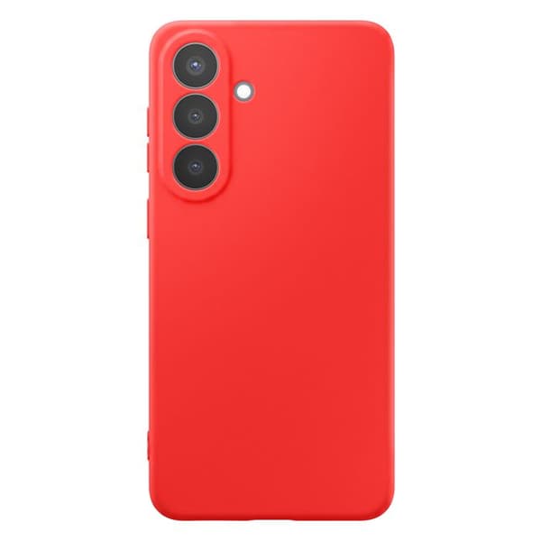 Silicone Soft-Touch-fodral för Galaxy S26 med röd mikrofiberfoder Röd