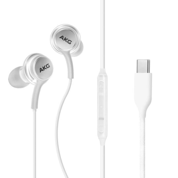 Original Samsung multifunktionsknappar USB-C in-ear hörlurar Vit hvid