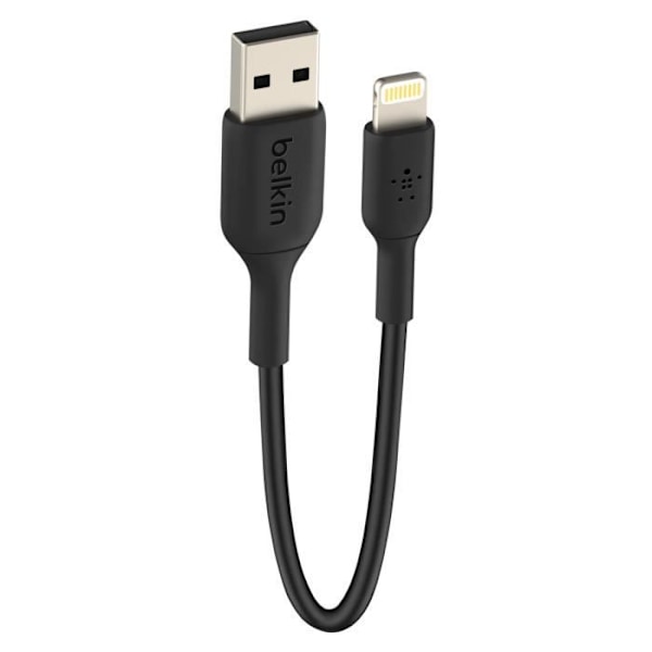 USB till Lightning-kabel MFI Laddningssynkronisering Kompakt 15cm Belkin Svart