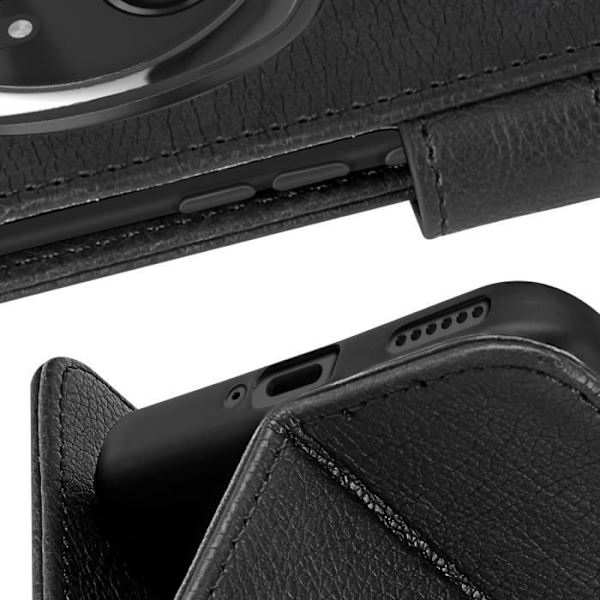 Etui til Honor Magic 6 Pro 5G - AVIZAR - Chesterfield - Pung og videoholder - Sort Svart