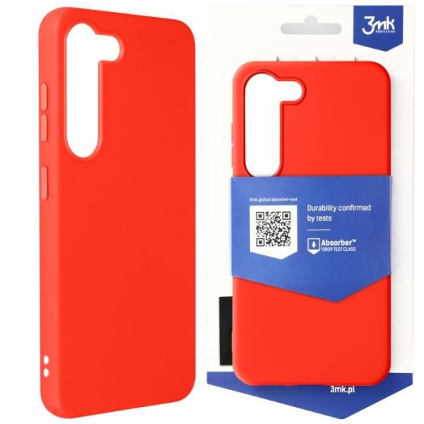 Suojakuori Samsung S23 Soft Matte Anti-Fall 1,25m 3mk Matt Case punainen