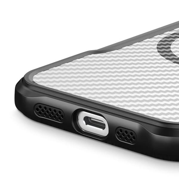 Cover til iPhone 17e MagSafe Stødabsorberende Gennemsigtig Sort Carbon Svart