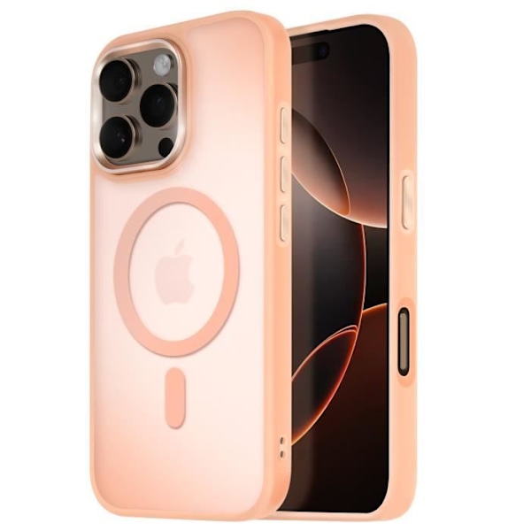 Coque MagSafe til iPhone 16 Pro Max Matte Frostet Bagside Rose Kant Rosa
