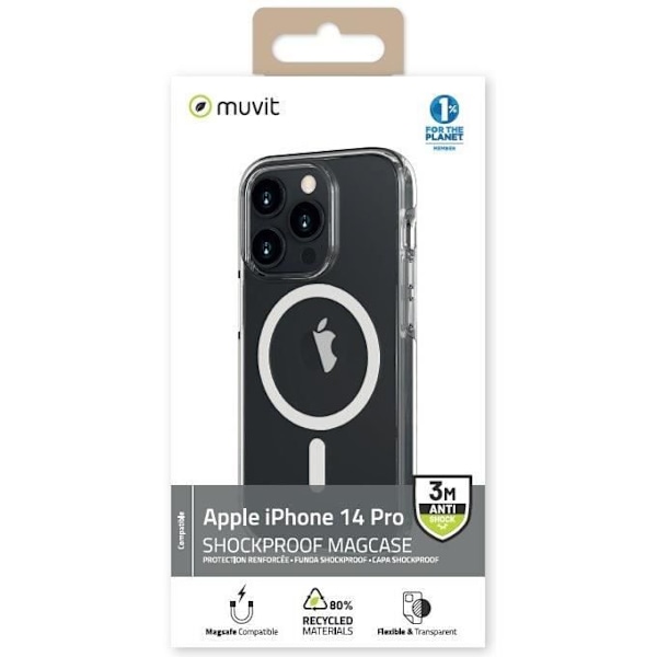 MUVIT FOR CHANGE MAGSAFE 3M ÅTERVINNING IPHONE 14 PRO FODRAL Svart