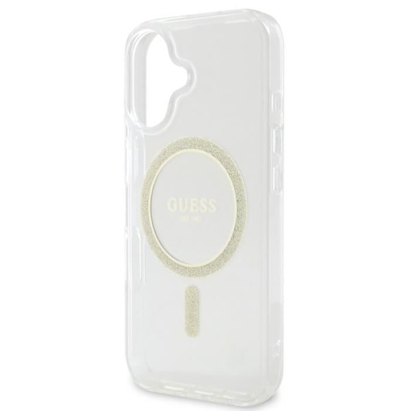 Coque för iPhone 16 Plus MagSafe med Glittrig Cirkel Guess Transparent Transparent