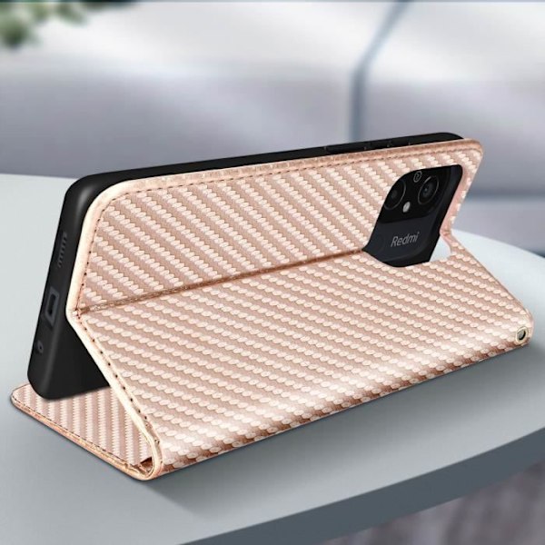 Fodral till Xiaomi Redmi 12C - AVIZAR - koleffekt - Rosa - magnetisk flik - stativ Rosa