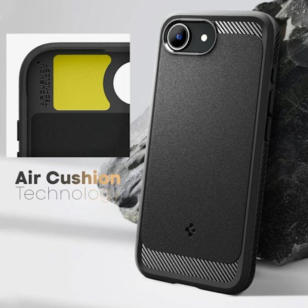 Coque MagSafe til iPhone 16e Stødabsorberende Forstærket Rugged Armor Mag Spigen SGP Sort Svart