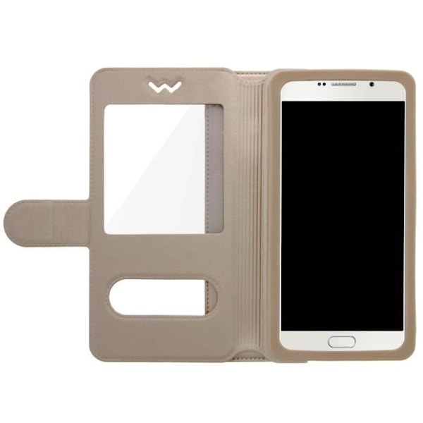 Universal Folio Case Cover - AVIZAR - Guld - Kompatibel med 5,3 till 5,5 tums smartphones - Ekologiskt läder - Soft Shell Guld