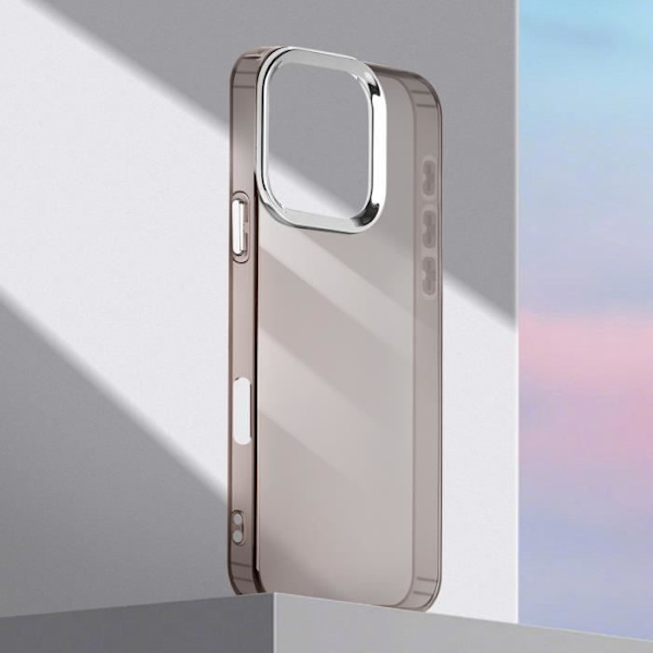 Skal till iPhone 16 Pro Max - AVIZAR - Mjuk - Rökt - Svart Metallic Contour Svart