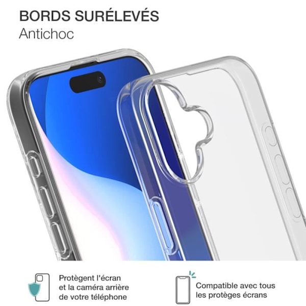 iPhone 16-fodral - BIGBEN - SiliSoft - Transparent - Mjuk - Anti-gulning Transparent