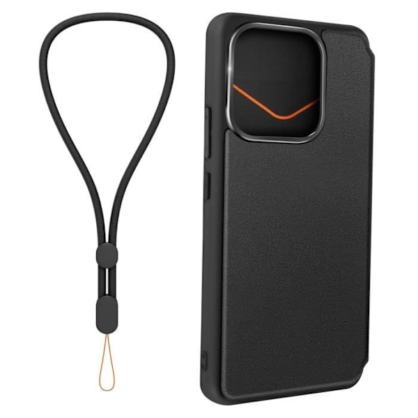 Xiaomi Redmi Note 14 5G -kotelo, jossa on korttipaikka ja hihna, Made for Xiaomi, musta Svart