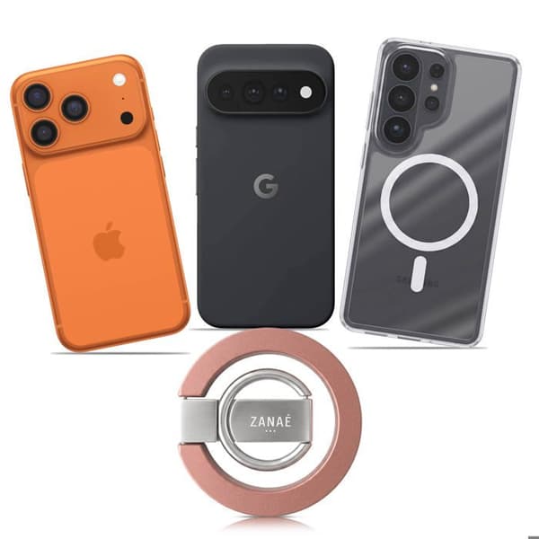 Støtte og Magnetisk Ring Kompatibel med iPhone MagSafe / PixelSnap Foldbar Zanaé Rosa Ros