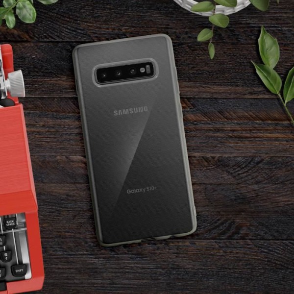 Galaxy S10 Plus Cover Silikone Gel Blød Ultratynd Anti-ridse Gennemsigtig hvid