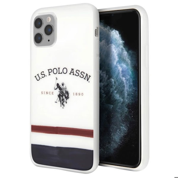iPhone 11 Pro - iskunkestävä ja liukumaton U.S. Polo kuori - Valkoinen